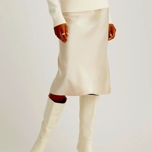 Quince champagne satin skirt